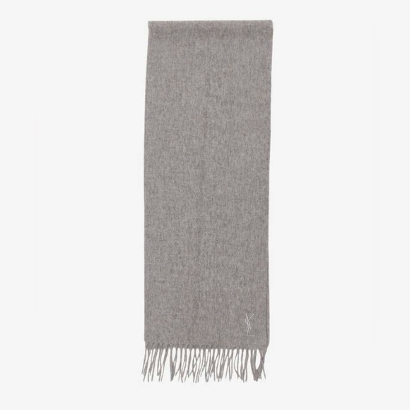 - YSL yves saint Laurent Grey Wool Scarf vintage - Picture 2 of 8